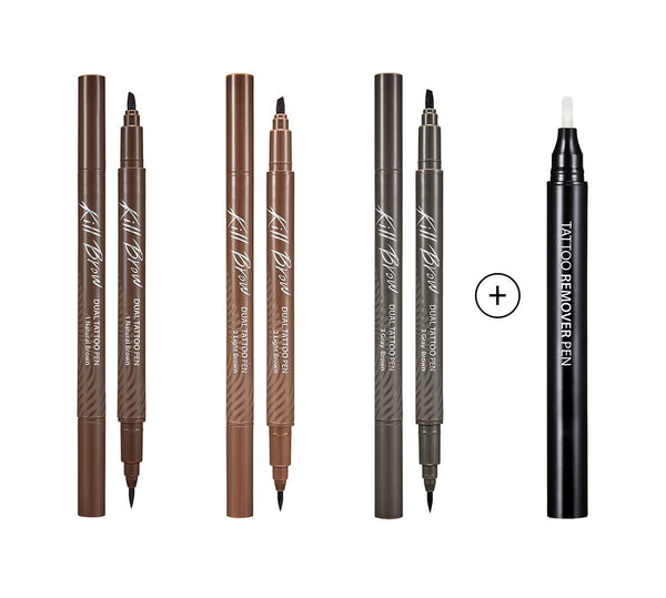 CLIO Kill Brow Dual Tattoo Pen & Remover Pen Set (3 Colors) 2