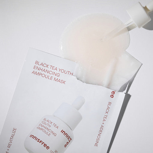 innisfree Black Tea Youth Enhancing Ampoule Mask 28ml X 6ea 4