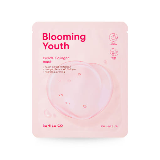 BANILA CO Blooming Youth Peach Collagen Mask Sheet 20ml X 10ea 3