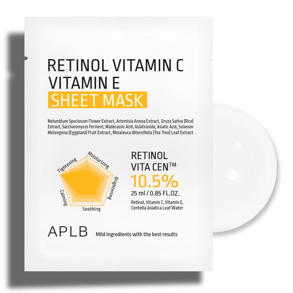 APLB Retinol Vitamin C Vitamin E Sheet Mask 25ml X 10ea