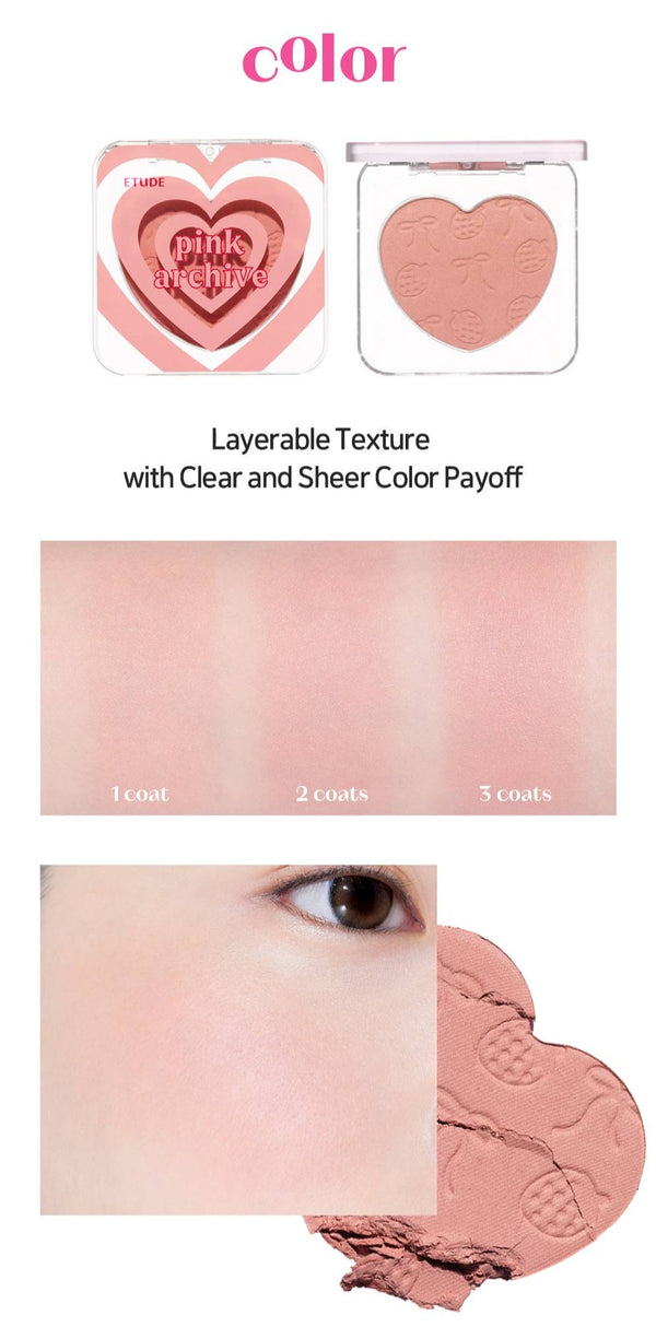 ETUDE Heart Flutter Blusher 4g #Pinkarchive 5