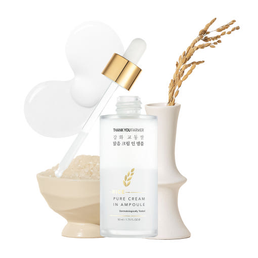 [THANK YOU FARMER] Rice Pure Cream In Ampoule 50ml 3