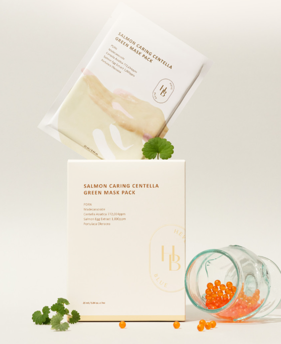 HEVEBLUE Salmon Caring Centella Green Mask Pack 25ml X 7ea 4